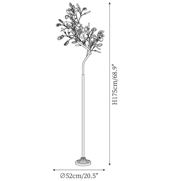 Crystal Leaf Floor Lamp