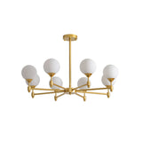 BOLLICINE Brass & Opal Glass Globe Chandelier