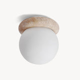 ASTRELLA Travertine Glass Globe Ceiling Light