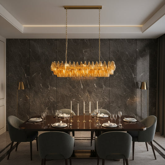 Ciara Amber Glass Chandelier