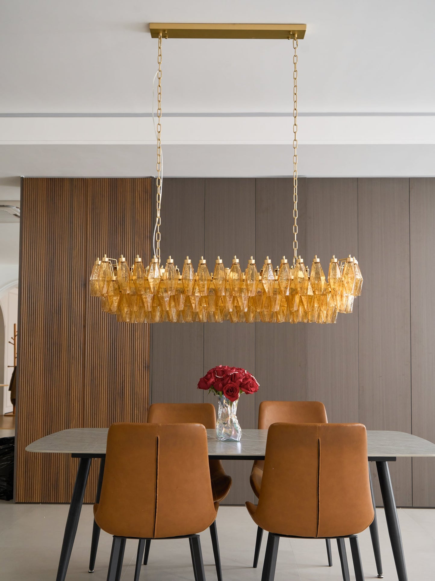 Ciara Amber Glass Chandelier