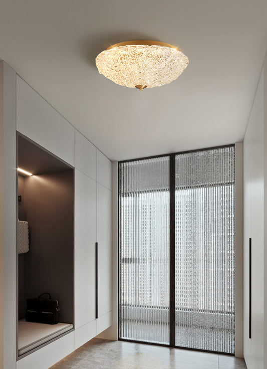 RIVOLA Wave Glass Brass Ceiling Light