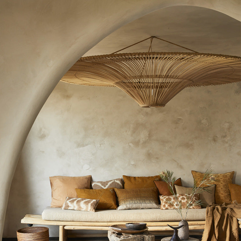 Modern Large Rattan Pendant Light – Woven Ceiling Lampshade