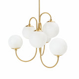 CYGNARA Curved Arm Frosted Globe Chandelier