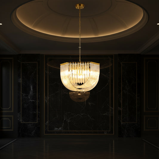 Aurora Gold Crystal Halo Chandelier