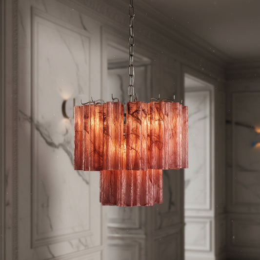 Pink Murano Glass Chandelier