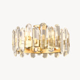 CALISTA Crystal Prism & Brass Flush Mount Ceiling Light