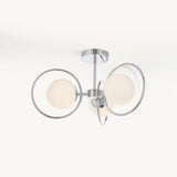 GLOBELLA Chrome Glass Globe Semi-Flush Ceiling Light