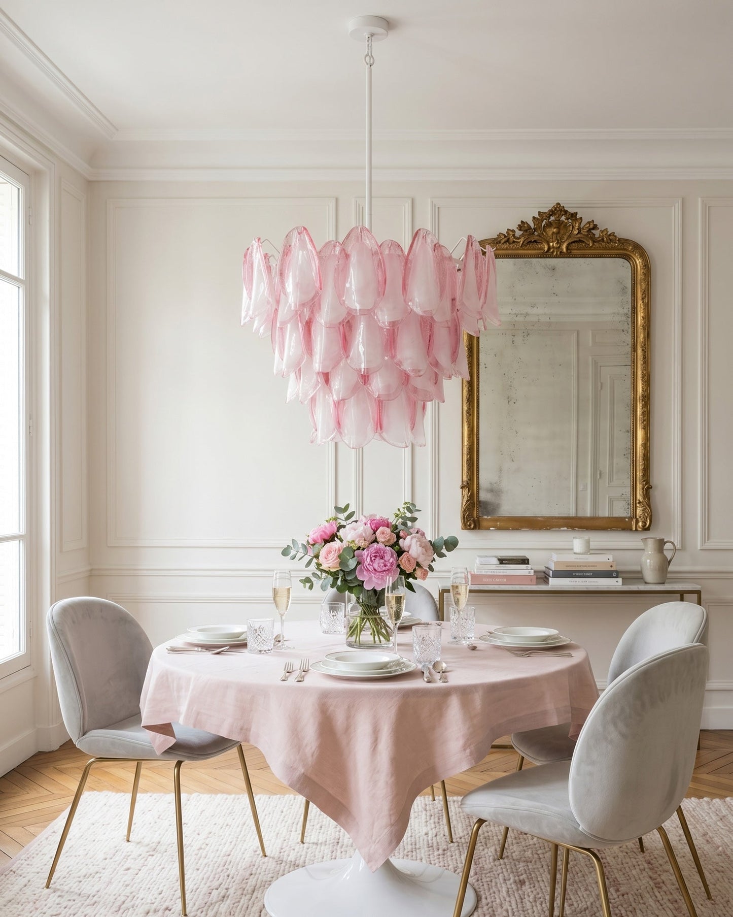 Elara Blush Petal Chandelier