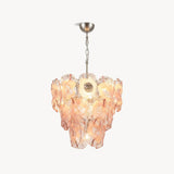 CAMELIA Blush Textured Glass Petal Chandelier