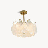 BILOBA Ginkgo Leaf Glass Semi-Flush Ceiling Light