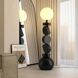 NOCTURA Sculptural Black Globe Floor Lamp