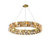 AZURELLE Stained Glass Ring Chandelier