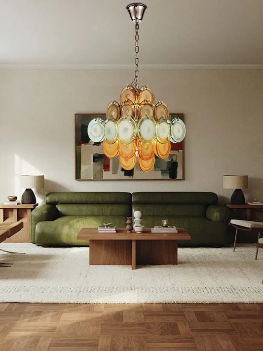 Aurora Disc Art Deco Crystal Chandelier