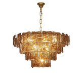 SOLENZA Amber Glass Arm Chandelier