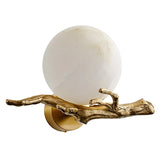 RAMELLA Brass Branch Alabaster Wall Sconce