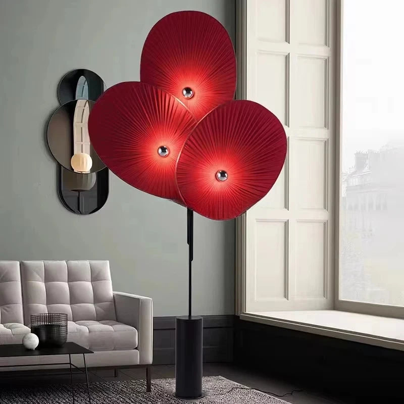LumeFlair Nordic Red Bloom Floor Lamp