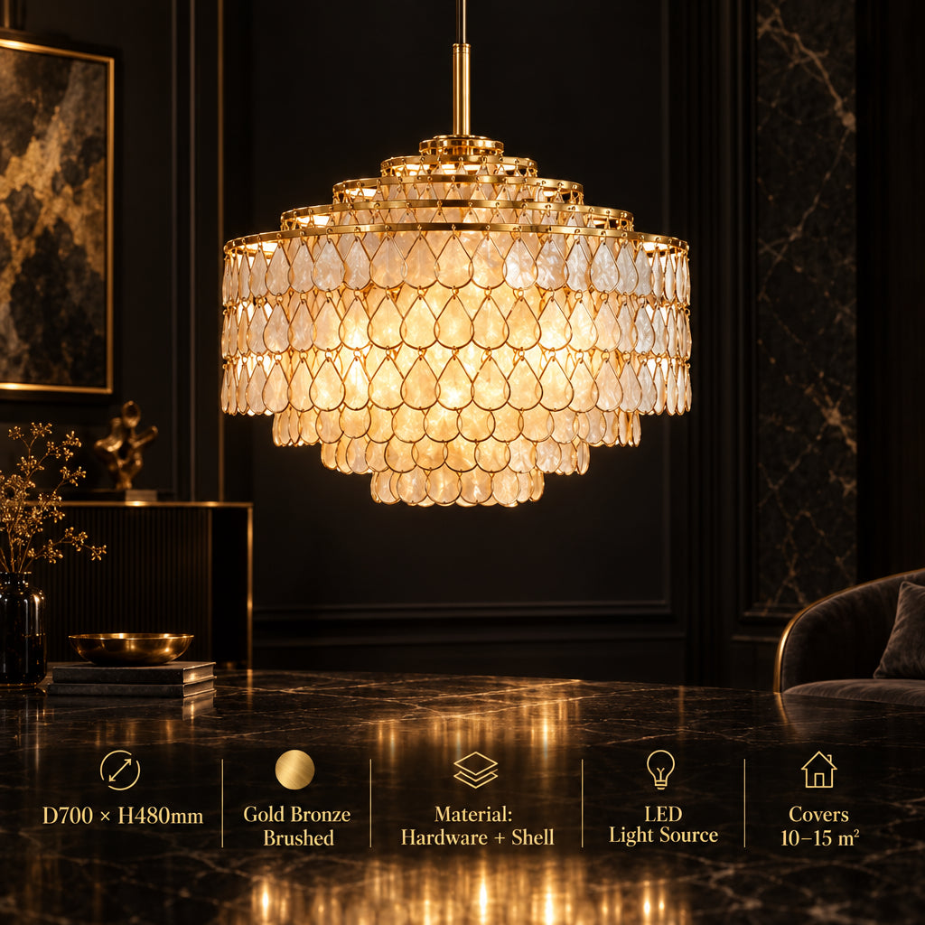 VENERELLA Tiered Shell Chandelier