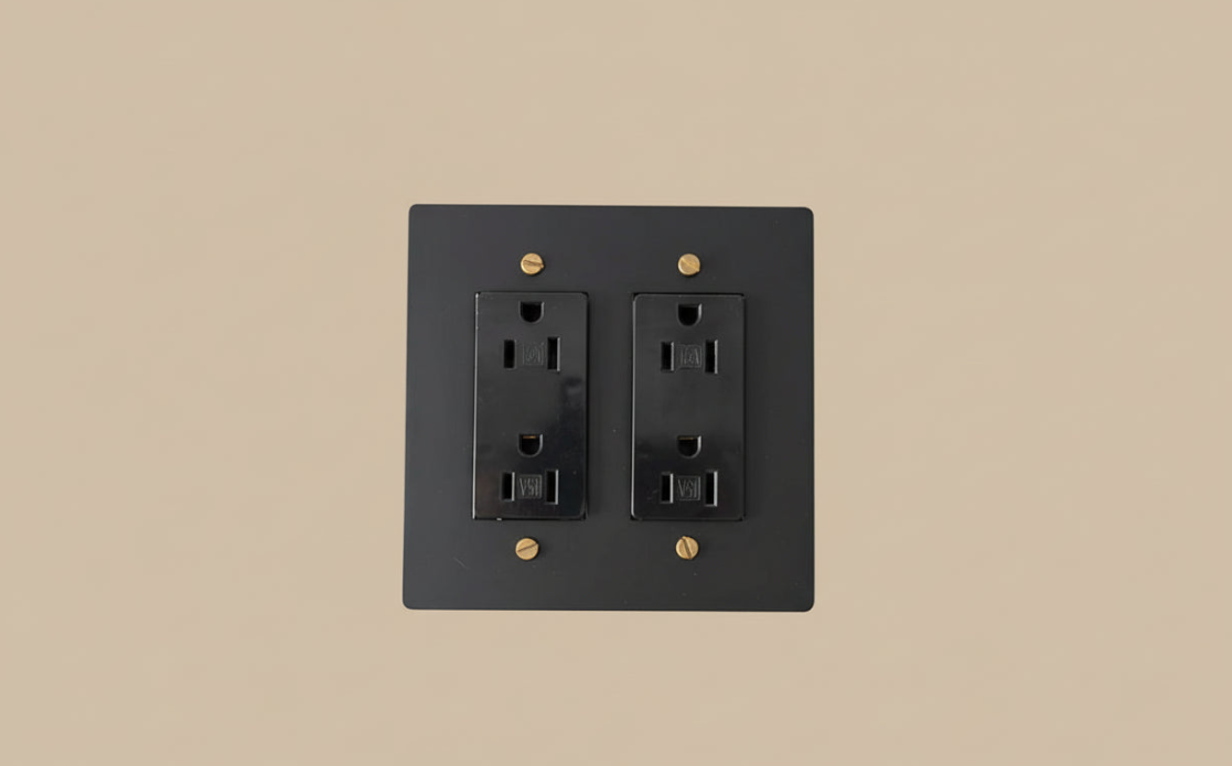 Black-Gold Brass Panel Plate Toggle