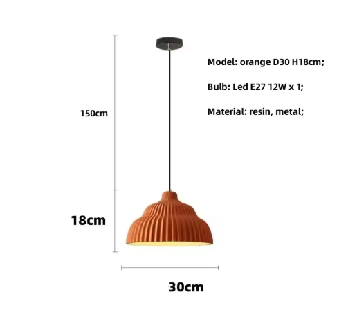 Ribbed Ceramic Pendant Light