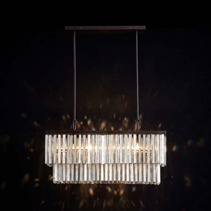 OSTRICA Mother of Pearl Tiered Chandelier