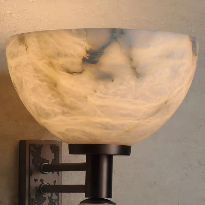 VENATA Marble-Look Art Deco Wall Sconce