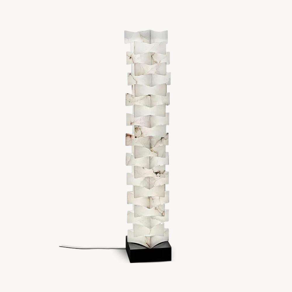 Luxury Stacked Alabaster Floor Lamp