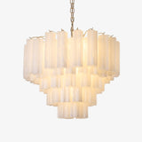 NIVELLE White Glass Cascade Chandelier