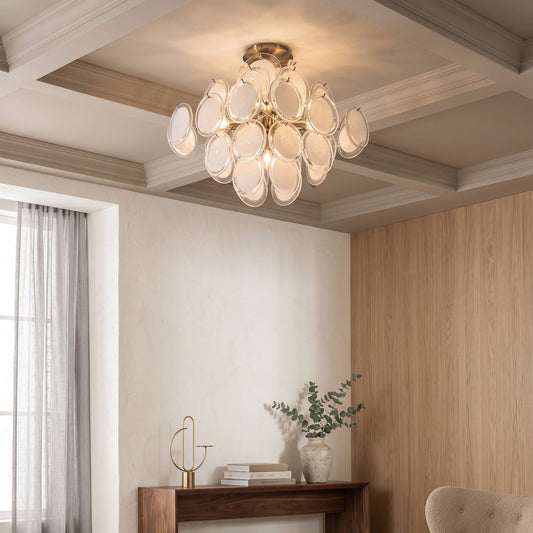 LAMINA Glass Disc Semi-Flush Ceiling Light