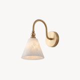 CYGNE Brass & Alabaster Gooseneck Wall Sconce