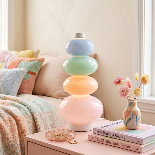CARAMELLA Stacked Pastel Glass Table Lamp