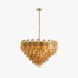 AURAVELLE Tiered Amber Glass Chandelier