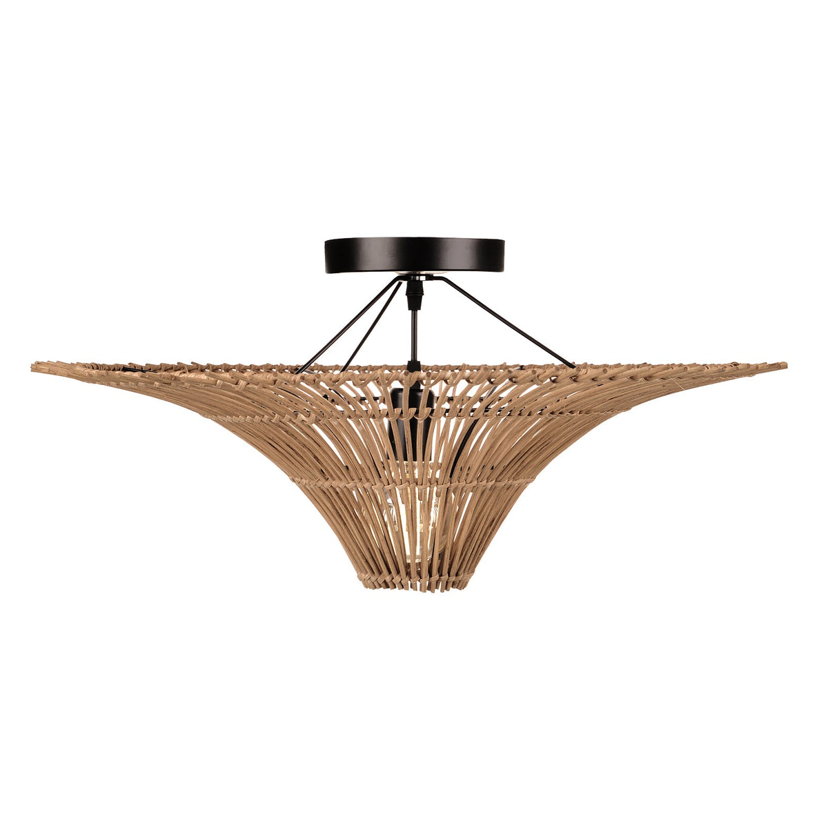 Modern Large Rattan Pendant Light – Woven Ceiling Lampshade
