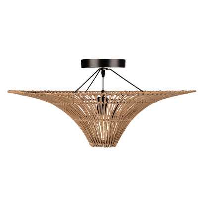 Modern Large Rattan Pendant Light – Woven Ceiling Lampshade
