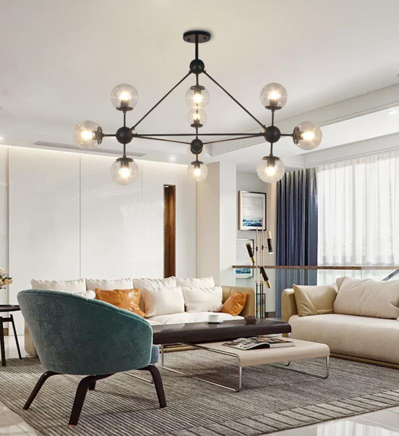 PERLAGE Glass Globe Cluster Chandelier