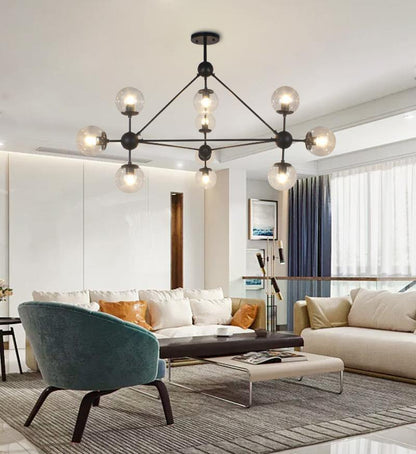 PERLAGE Glass Globe Cluster Chandelier