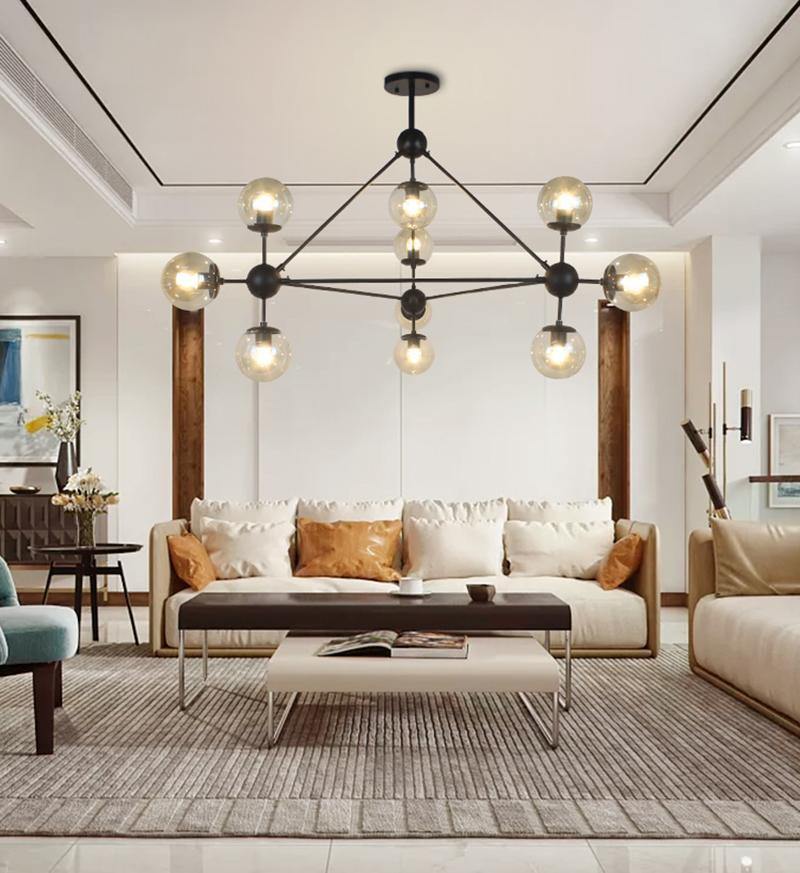 PERLAGE Glass Globe Cluster Chandelier
