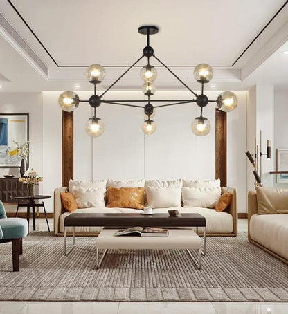PERLAGE Glass Globe Cluster Chandelier