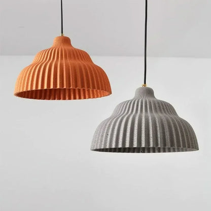 Ribbed Ceramic Pendant Light