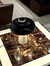 Travertine Halo Table Lamp