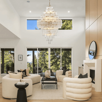 GEMMA Tall Glass Tube Chandelier