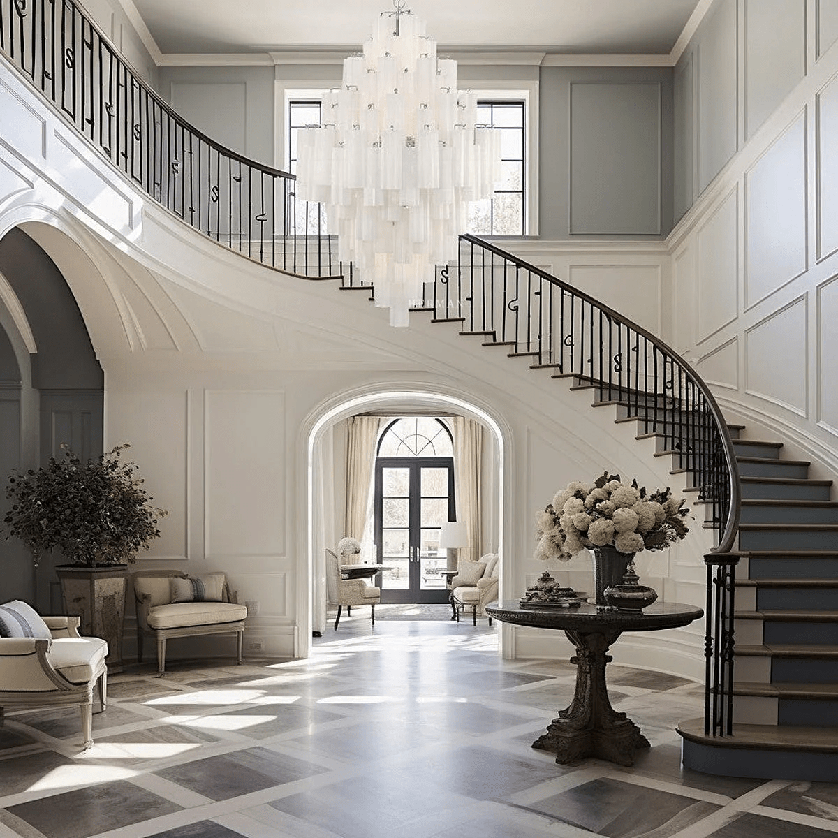 GEMMA Tall Glass Tube Chandelier