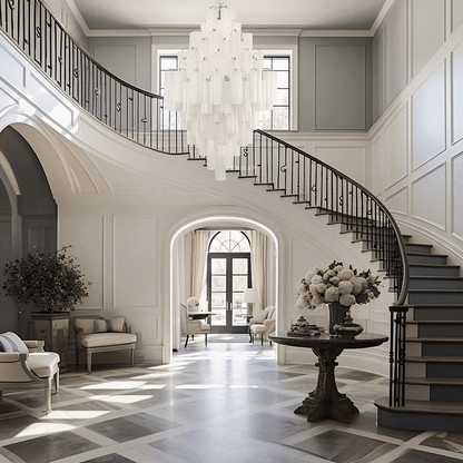 GEMMA Tall Glass Tube Chandelier