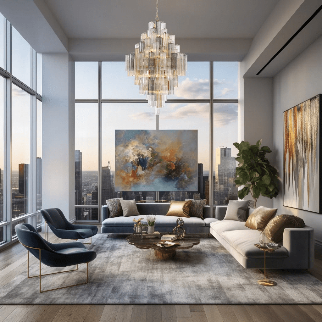GEMMA Tall Glass Tube Chandelier