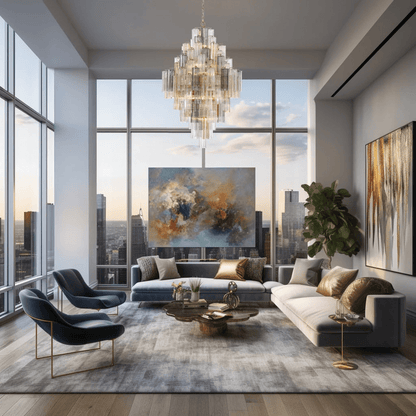 GEMMA Tall Glass Tube Chandelier