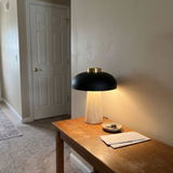 Travertine Halo Table Lamp