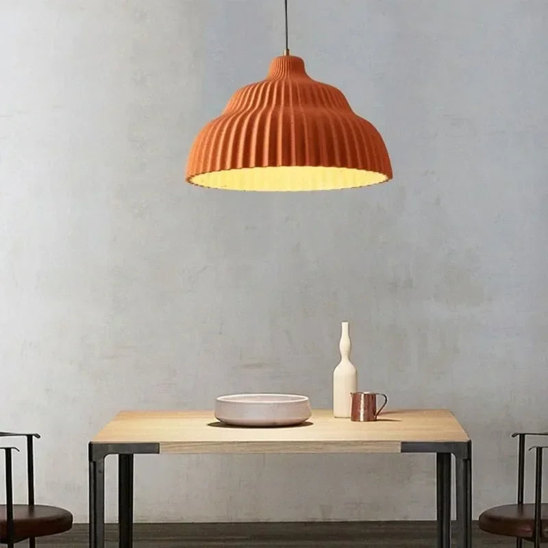 Ribbed Ceramic Pendant Light