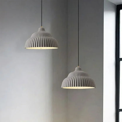 Ribbed Ceramic Pendant Light