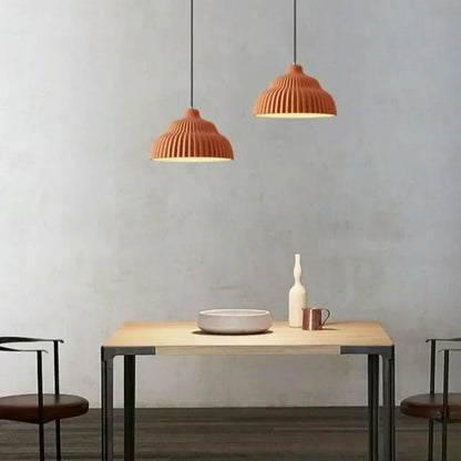 Ribbed Ceramic Pendant Light