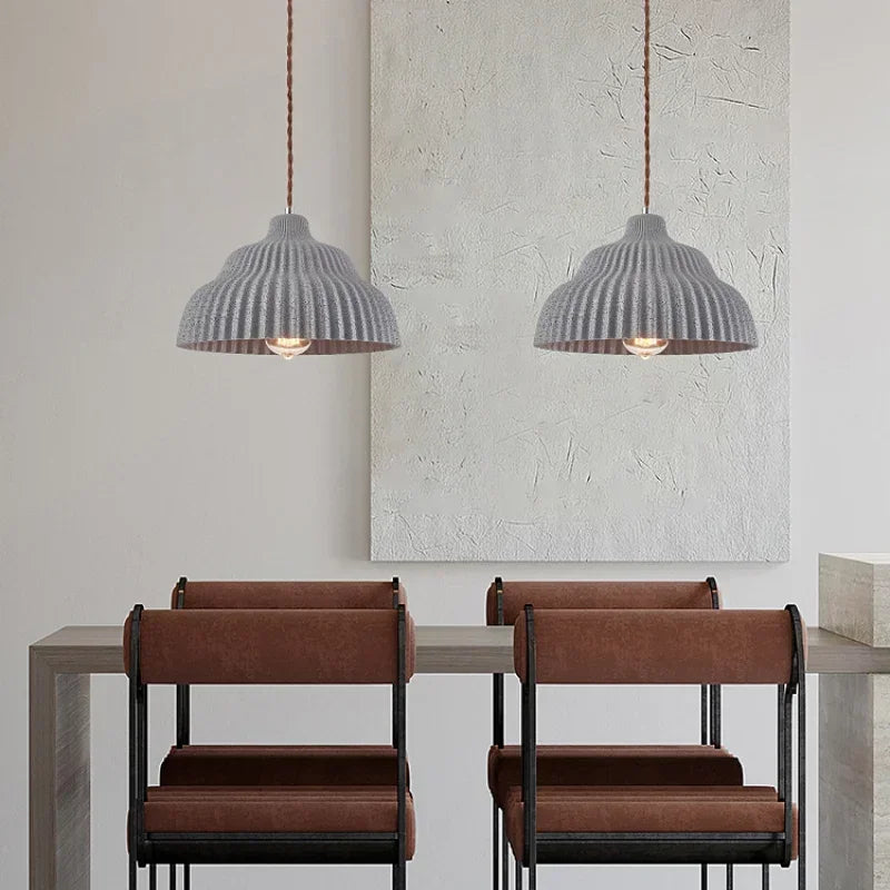 Ribbed Ceramic Pendant Light